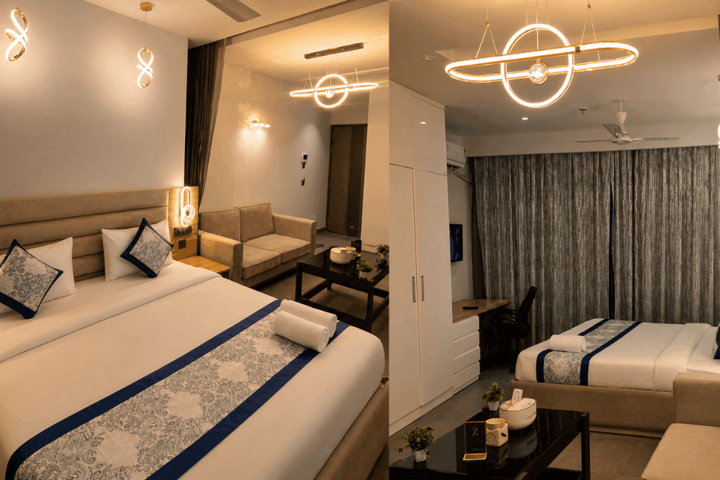 ZenithSuites Noida serviced suites overlooking the Yamuna river and city skyline, photo 21