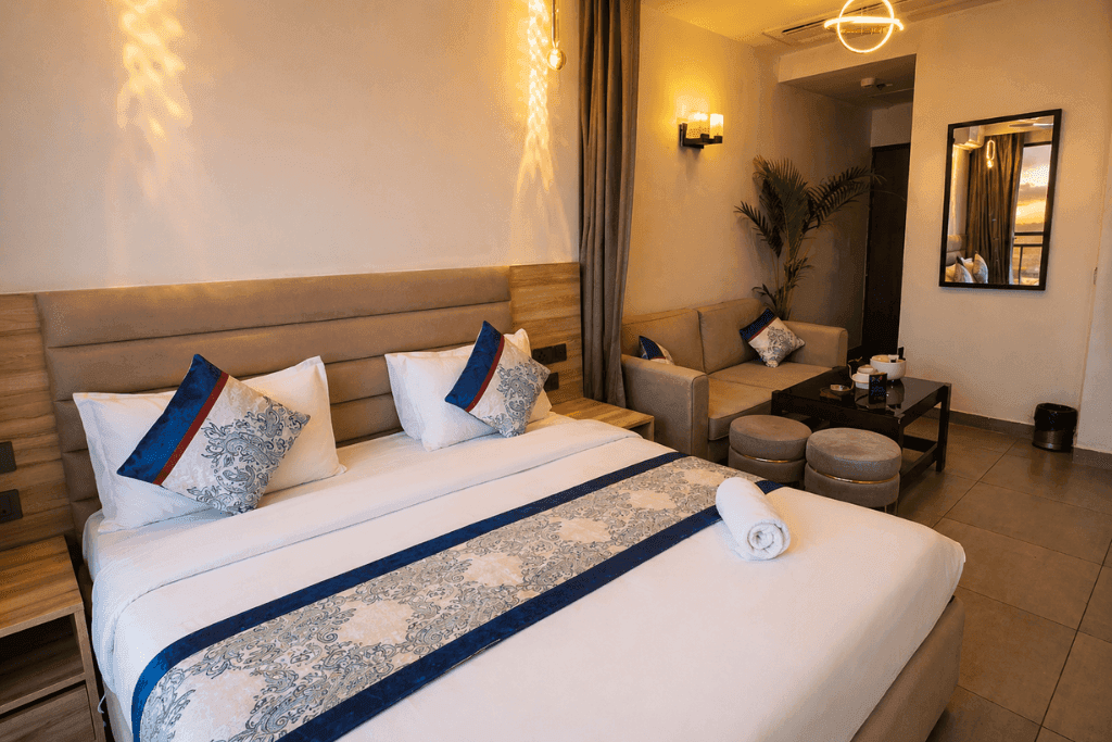 ZenithSuites Noida serviced suites overlooking the Yamuna river and city skyline, photo 6