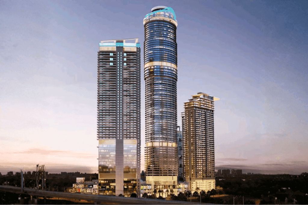 ZenithSuites Noida serviced suites overlooking the Yamuna river and city skyline, photo 11