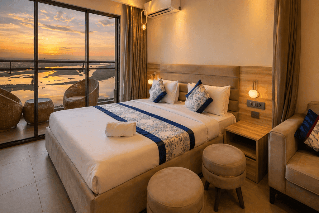 Prestige river-view suite at ZenithSuites Noida